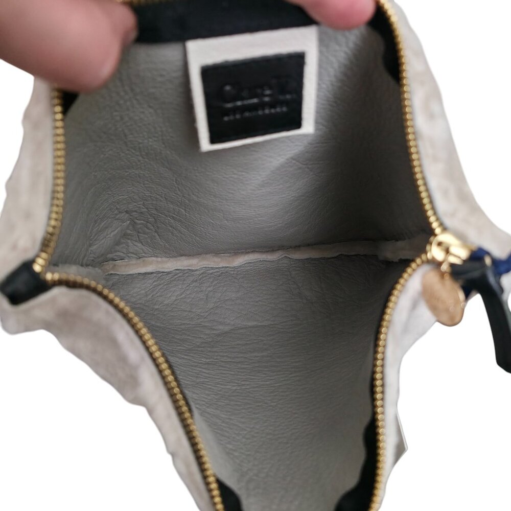Clare V Foldover Clutch Cream Cow Hair Fur Bag NWT - Picture 6 of 7